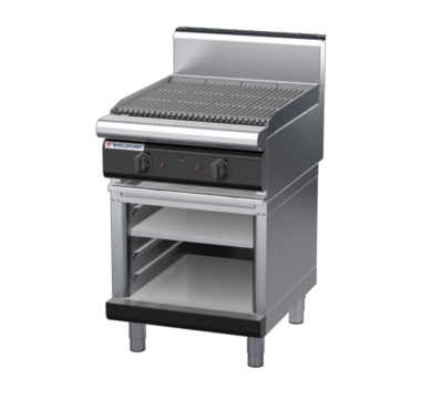 waldorf bold ch8600gh-cb-b0 600mm gas chargrill / barbecue on cabinet base with high splashback