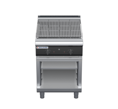 waldorf cue ch8600gl-cb-c0 600mm gas chargrill / barbecue on cabinet base with low splashback