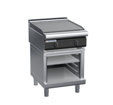 waldorf cue ch8600gl-cb-c0 600mm gas chargrill / barbecue on cabinet base with low splashback