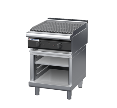 waldorf cue ch8600gl-cb-c0 600mm gas chargrill / barbecue on cabinet base with low splashback