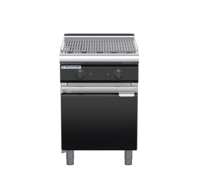waldorf bold ch8600gl-cd-b0 600mm gas chargrill / barbecue on cabinet base with door and low splashback