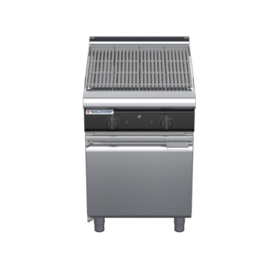 waldorf cue ch8600gl-cd-c0 600mm gas chargrill / barbecue on cabinet base with door and low splashback
