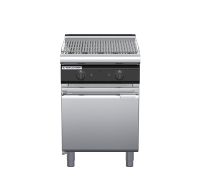 waldorf cue ch8600gl-cd-c0 600mm gas chargrill / barbecue on cabinet base with door and low splashback