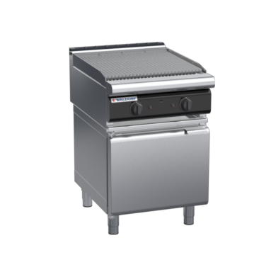 waldorf cue ch8600gl-cd-c0 600mm gas chargrill / barbecue on cabinet base with door and low splashback