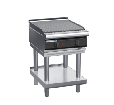 waldorf cue ch8600gl-ls-c0 600mm gas chargrill / barbecue on leg stand with low splashback