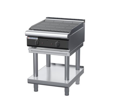 waldorf cue ch8600gl-ls-c0 600mm gas chargrill / barbecue on leg stand with low splashback