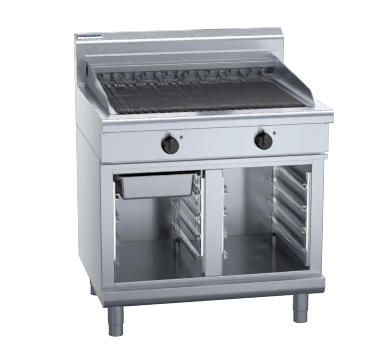 waldorf 800 series ch8900ed-cb - 900mm electric chargrill low back version - cabinet base