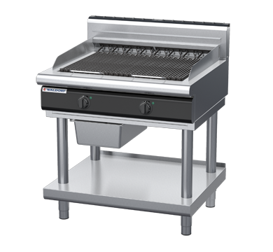 waldorf cue ch8900edh-ls-c0 900mm electric chargrill / barbecue on leg stand with high splashback