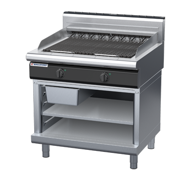 waldorf cue ch8900edh-ob-c0 900mm electric chargrill / barbecue on open base with high splashback