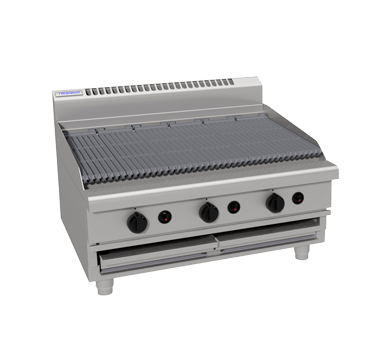 waldorf 800 series chl8900g-b - 900mm gas chargrill low back version  bench model