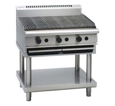 waldorf 800 series chl8900g-ls - 900mm gas chargrill low back version  leg stand