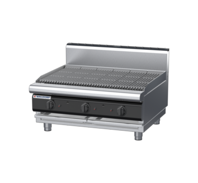 waldorf cue ch8900gh-b-c0 900mm gas chargrill / barbecue bench model with high splashback