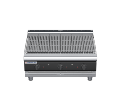waldorf cue ch8900gl-b-c0 900mm gas chargrill / barbecue bench model with low splashback