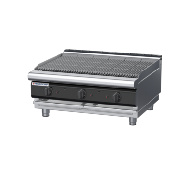 waldorf cue ch8900gl-b-c0 900mm gas chargrill / barbecue bench model with low splashback