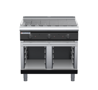 waldorf bold ch8900gl-cb-b0 900mm gas chargrill / barbecue on cabinet base with low splashback