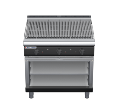 waldorf bold ch8900gl-ob-b0 900mm gas chargrill / barbecue on open base with low splashback