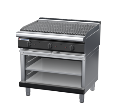 waldorf bold ch8900gl-ob-b0 900mm gas chargrill / barbecue on open base with low splashback