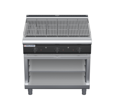 waldorf cue ch8900gl-ob-c0 900mm gas chargrill / barbecue on open base with low splashback
