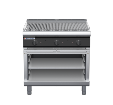 waldorf cue ch8900gl-ob-c0 900mm gas chargrill / barbecue on open base with low splashback