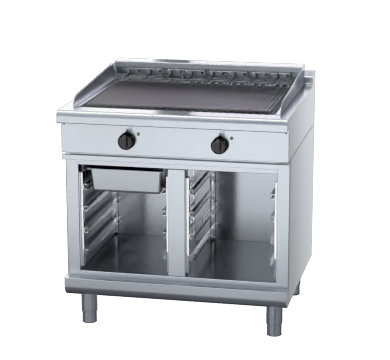 waldorf 800 series chl8900ed-cb - 900mm electric chargrill low back version - cabinet base