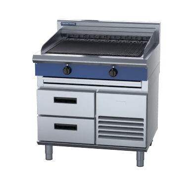 blue seal evolution series e596d-rb - 900mm electric chargrill - refrigerated base