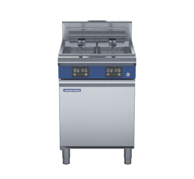 blue seal evolution series e66e - 600mm twin pan electric fryer