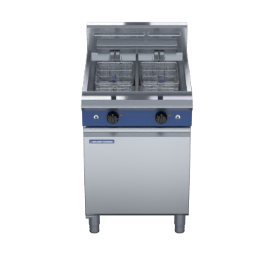 blue seal evolution series e66 - 600mm twin pan electric fryer