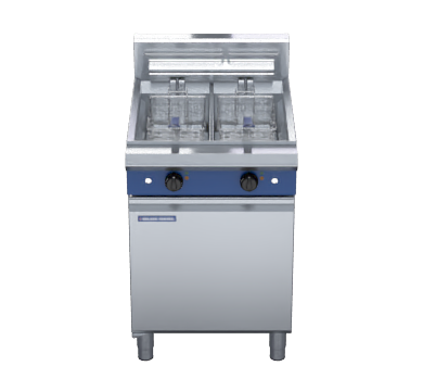 blue seal evolution series e66 - 600mm twin pan electric fryer