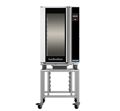 turbofan eht10-l - 10 tray 1/1 gn electric undercounter touch screen extended hot holding cabinet on a stainless steel stand