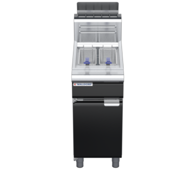 waldorf bold fn8118gh-b0 400mm gas fryer with mechanical control and high splashback