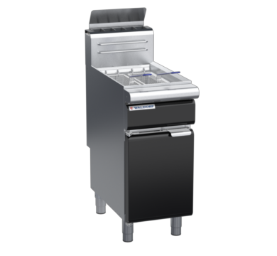 waldorf bold fn8118gh-b0 400mm gas fryer with mechanical control and high splashback