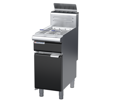 waldorf bold fn8118gh-b0 400mm gas fryer with mechanical control and high splashback