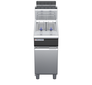 waldorf cue fn8118gh-c0 400mm gas fryer with mechanical control and high splashback