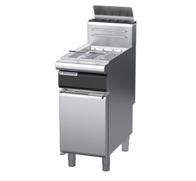 waldorf cue fn8118gh-c0 400mm gas fryer with mechanical control and high splashback