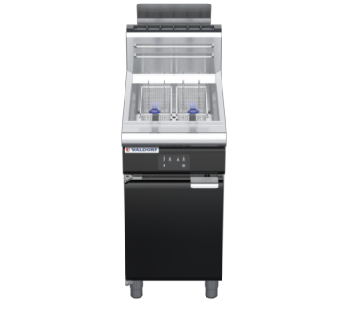 waldorf bold fn8120geh-b0 450mm gas fryer with electronic control and high splashback