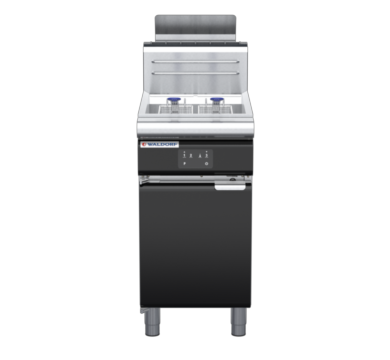 waldorf bold fn8120geh-b0 450mm gas fryer with electronic control and high splashback