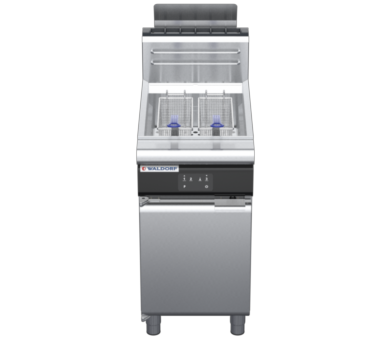 waldorf cue fn8120geh-c0 450mm gas fryer with electronic control and high splashback