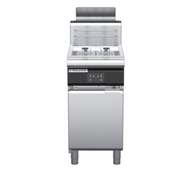 waldorf cue fn8120geh-c0 450mm gas fryer with electronic control and high splashback
