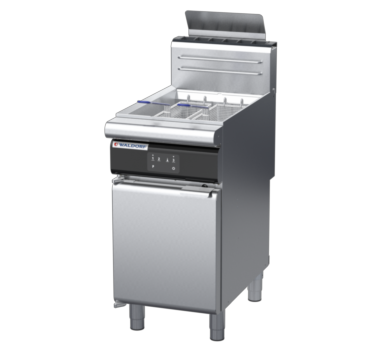waldorf cue fn8120geh-c0 450mm gas fryer with electronic control and high splashback