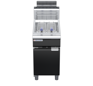 waldorf bold fn8120gh-b0 450mm gas fryer with mechanical control and high splashback