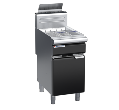 waldorf bold fn8120gh-b0 450mm gas fryer with mechanical control and high splashback