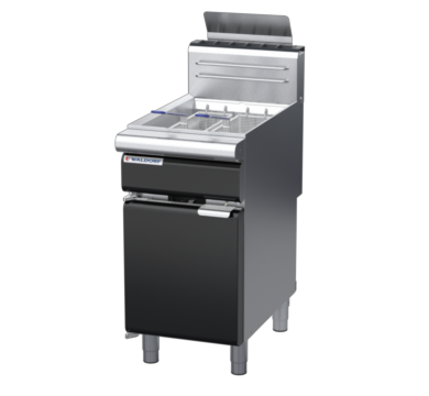 waldorf bold fn8120gh-b0 450mm gas fryer with mechanical control and high splashback