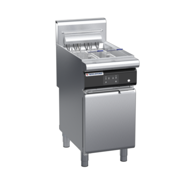 waldorf cue fn8124eeh-c0 450mm electric fryer with electronic control and high splashback