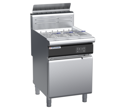 waldorf cue fn8130geh-c0 600mm gas fryer with electronic control and high splashback