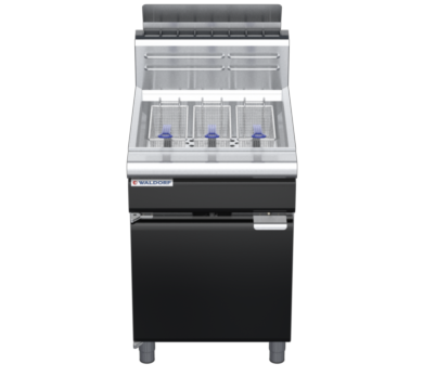 waldorf bold fn8130gh-b0 600mm gas fryer with mechanical control and high splashback