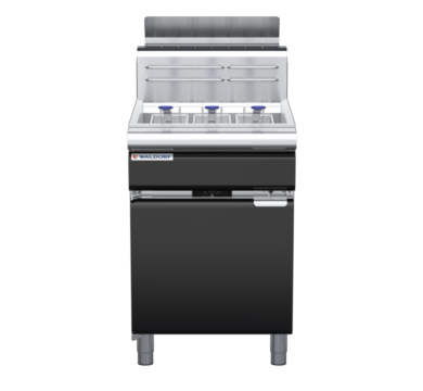 waldorf bold fn8130gh-b0 600mm gas fryer with mechanical control and high splashback