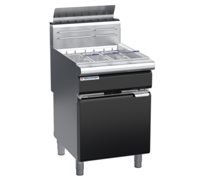 waldorf bold fn8130gh-b0 600mm gas fryer with mechanical control and high splashback