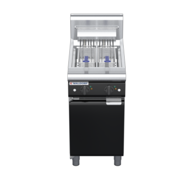 waldorf bold fn8224eh-b0 450mm electric fryer with mechanical control and high splashback