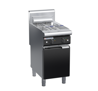 waldorf bold fn8224eh-b0 450mm electric fryer with mechanical control and high splashback