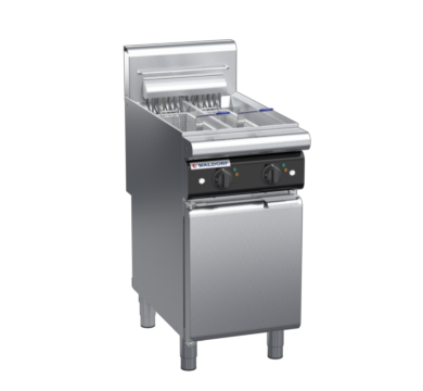 waldorf cue fn8224eh-c0 450mm electric fryer with mechanical control and high splashback